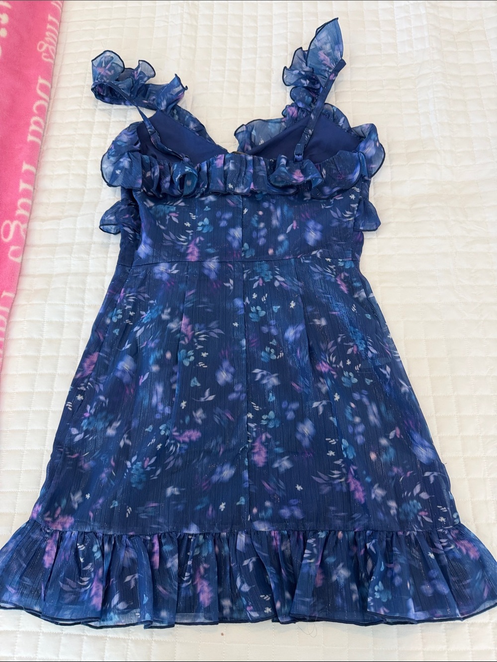 French Connection Navy Floral Ruffle Sundress - Picture 3 of 3